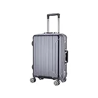 bagage cabine valise cabine bagages durables portatifs de valises de rayure Épaisse classique de cas de chariot d'alliage d'aluminium bagage valises de voyage valise (color : e, size : 20inch)