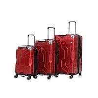 eypkpl bagages cabine ensembles de bagages 3 pièces valises de grande capacité chariot télescopique réglable à 3 vitesses bagages à main tsa valise douanière utilisation douce