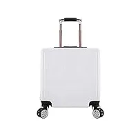 drmee valise à main valise réglable de chariot À bagages de 18 pouces pour la serrure À combinaison d'embarquement de voyage d'affaires de voyage bagages cabine (color : white, size : 18in)