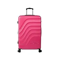 totto - valise rigide extensible - brazy + - grande valise - deco rose - couleur rose - bagage de cabine - système extensible - système tsa - doublure en polyester, rosé, travel