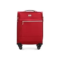 wittchen mira line valise moyenne bagages bagage souple valise en polyester poignee manche télescopique quatre roulettes pivotantes serrure à combinaison tsa taille m rouge