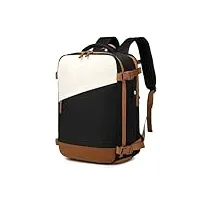 kono sac à dos cabine 45 x 30 x 18 sac à dos quotidien imperméable sac à dos de voyage pour ordinateur portable 15,6 pouces avec port de chargement usb et compartiment à chaussures (noir)
