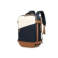 kono sac à dos cabine 45 x 30 x 18 sac à dos quotidien imperméable sac à dos de voyage pour ordinateur portable 15,6 pouces avec port de chargement usb et compartiment à chaussures (marine)