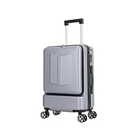 drmee valise à main ensemble de pièces de valise à bagages, chariot à roulettes abs + pc avec compartiment de poche bagages cabine (color : f, size : 20")