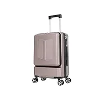 drmee valise à main ensemble de pièces de valise à bagages, chariot à roulettes abs + pc avec compartiment de poche bagages cabine (color : c, size : 24")