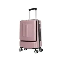 valise à main ensemble de pièces de valise à bagages, chariot à roulettes abs + pc avec compartiment de poche bagages cabine (color : d, size : 24")