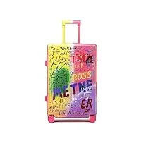 pasprt bagages valises de grande capacité bagages à coque rigide anti-chute cool graffiti art bagages à main valises tendance de la mode à roulettes (26inch)