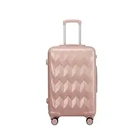 valise bagage extensible rigide avec roues pivotantes, poignée télescopique pour bagages de voyage valise cabine (color : rosa, size : 20 in)
