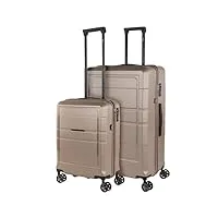 jaslen - valises. lot de valise rigides 4 roulettes - valise grande taille, valise soute avion, bagages pour voyages.ensemble valise voyage. verrouillage à combinaison, champagne