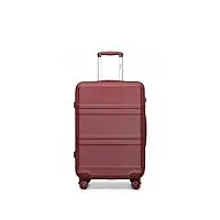 kono valise rigide légère en abs avec 4 roues pivotantes et serrure tsa, bordeaux, 24" (61 cm), mode