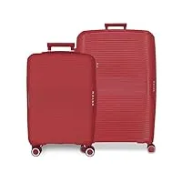 movom inari jeu de valises rouges 55/68 cm rigide polypropylène fermeture tsa 113l 6,54 kg 4 roues doubles bagage main, rouge, jeu de valises