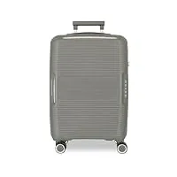 movom inari valise de cabine grise 40 x 55 x 20 cm rigide polypropylène fermeture tsa 37l 2,68 kg 4 roues doubles bagage main, gris, valise cabine