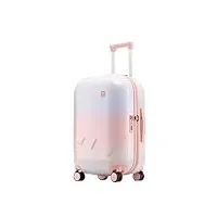 yxhyydp valise légère, jolie valise de cabine à coque rigide, durable, roues pivotantes, serrure tsa, porte-gobelet, pour garçons et filles (couleur dégradée), couleur dégradée.