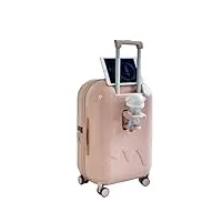 yxhyydp valise légère, jolie valise de cabine à coque rigide, durable, roues pivotantes, serrure tsa, porte-gobelet, pour garçons et filles (rose), rose