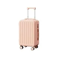 kjhyypp valise légère, valise de cabine, valise à coque rigide, roulettes, port usb, convient pour filles et garçons, rose, 61 cm