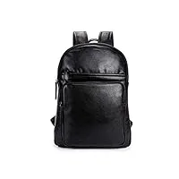 hdbcbdj sac à dos décontracté pour homme - sac à dos pour l'école - en cuir synthétique noir - petit sac à dos portable pour ordinateur portable de 13 pouces, noir, taille unique