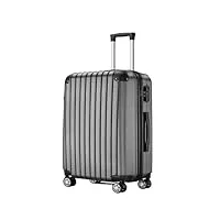 oncalznca lot de 3 valises en abs avec coins d'angle et roues anti-chute universelles, gris, 71 cm