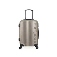 valise gentleman farmer - valise cabine abs liam 4 roues 55 cm - beige