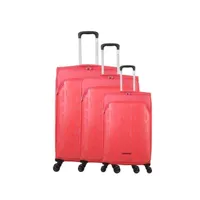 set de 3 valises lulu castagnette set de 3 valises street rose en polyester 101l