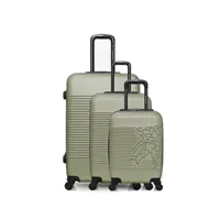 set de 3 valises lulu castagnette set de 3 valises rigides cube-a - kaki