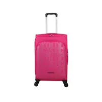 valise lulu castagnette valise cabine souple 57cm street - fuchsia