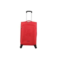 valise lulu castagnette valise cabine souple 57cm teddybear - rouge