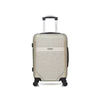 valise american travel - valise cabine abs memphis 4 roues 55 cm - beige