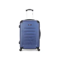 valise blue star bluestar - valise weekend abs opera 4 roues 65 cm - marine