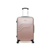 valise american travel - valise weekend abs queens 4 roues 65 cm - rose dore