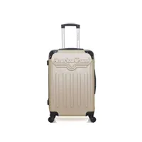 valise blue star american travel - valise weekend abs harlem-a 4 roues 60 cm - beige