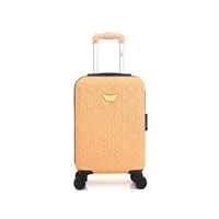 valise lpb - valise cabine abs alicia-e 4 roues 50 cm - abricot
