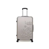 valise lpb - valise grand format abs eleonor 4 roues 75 cm - beige