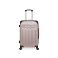valise blue star american travel - valise weekend abs harlem-a 4 roues 60 cm - rose dore