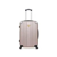 valise lpb - valise weekend abs amelie-a 4 roues 60 cm - rose dore
