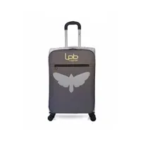 valise lpb - valise weekend polyester clara 4 roues 65 cm - gris