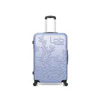 valise lpb - valise grand format abs naïs 4 roues 75 cm - bleu dore