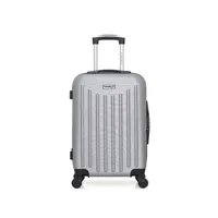 valise american travel - valise cabine abs brooklyn 4 roues 55 cm - gris