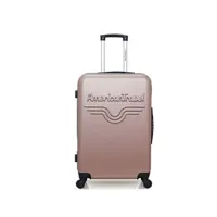 valise american travel - valise weekend abs chelsea 4 roues 65 cm - rose dore