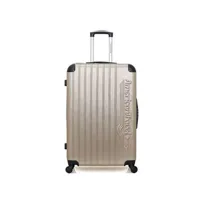 valise american travel - valise grand format abs budapest 4 roues 75 cm - beige