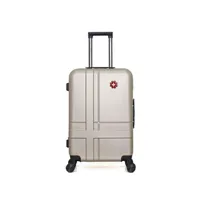 valise swiss kopper valise weekend - - abs uster 4 roues 65 cm - beige
