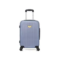 valise lpb - valise cabine abs agata 4 roues 55 cm - bleu dore