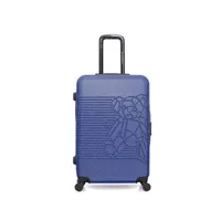 valise lulu castagnette - valise weekend abs lulu bear cube-a 4 roues 60 cm - marine