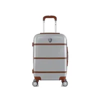 valise gentleman farmer - valise cabine abs walter 4 roues 55 cm - gris