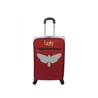 valise lpb - valise cabine polyester clara 4 roues 55 cm - bordeaux