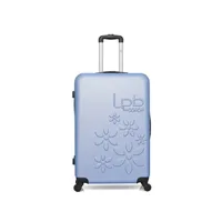 valise lpb - valise grand format abs eleonor 4 roues 75 cm - bleu dore