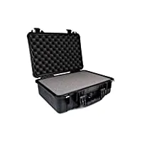 peli 1500 valise de protection étanche, indice de protection ip67, capacité de 19l, fabriquée en allemagne, avec insert en mousse personnalisable, couleur: noire