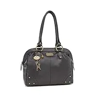 catwalk collection handbags - cuir véritable - grand sac à main/sac porté épaule/cabas - femme - doctor - noir