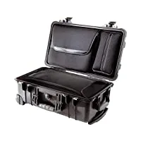 peli 1510loc valise pour ordinateur portable avec pochette détachable pour accessoires, étanche ip67, capacité de 27l, fabriquée aux États-unis, couleur: noire