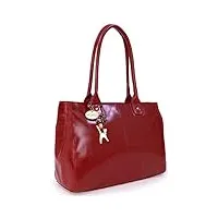 catwalk collection handbags - cuir véritable - grand sac à main/sac porté épaule/cabas/tote - femme - kensington - rouge