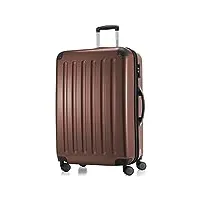 hauptstadtkoffer - alex - bagage rigide valise grande taille, trolley avec 4 roues multidirectionnelles, 75 cm, 119 litres, marron